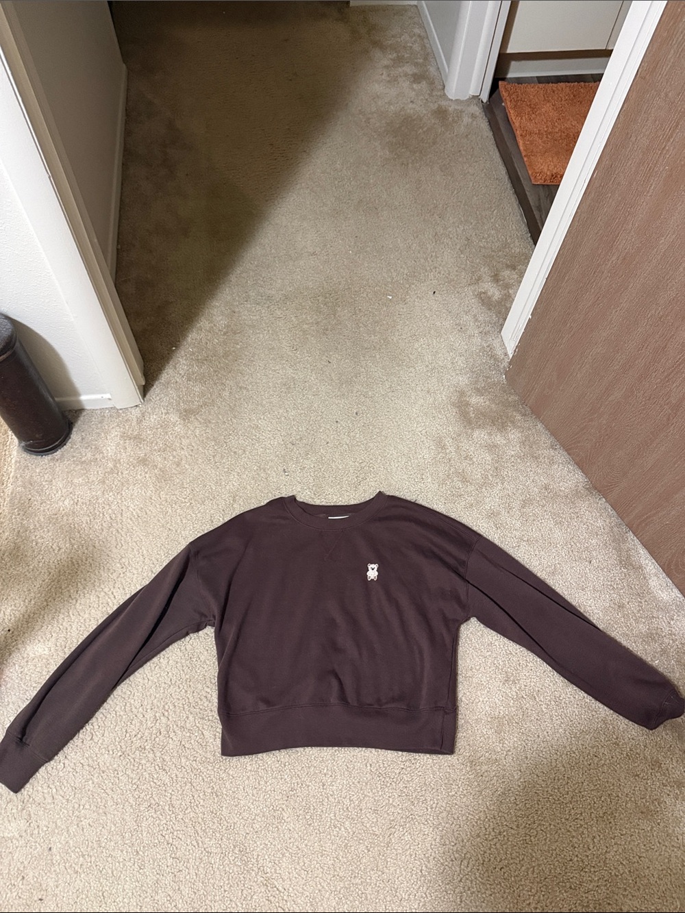 Women’s Casual Crewneck Sweater - Brown with Bear Logo